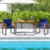 Costway Acacia Wood Outdoor Dining Chairs Set of 4 with Soft Cushions & Metal Frame - 4 of 4