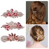 Unique Bargains 3 Pcs Hair Clips Hair Accessories for Women Hair Barrettes Sparkly Rhinestones Hairpin Pink - 2 of 4