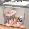 LunaLulinlk 3 Tier Slim Rolling Storage Cart, Slim Cart Kitchen Storage Organizer Rolling Utility/ Mobile Shelving Unit Slide Out Storage Cart, Pink - 3 of 4