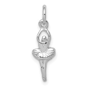 Black Bow Jewelry 14k White Gold Mini Ballerina Charm - 1 of 4
