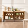 VEVOR Rattan Cabinet, Rattan Storage Cabinet with 4 Magnetic Doors and Adjustable Shelves, Sideboard Buffet Cabinet for Hallway, Entryway, Natural - 2 of 4