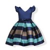MyKids-USA Baby Girl Striped Pattern V-Neck Western Style Formal Dress - 3 of 4