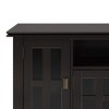 72" Solid Wood Transitional TV Media Stand with Cord Management, Tempered Glass Doors and Flip Down Drawer for Living Room and Bedroom - 2 of 4