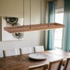 LLHZSY 47 1/5" Wood LED Linear Chandelier Kitchen Island Pendant Light with Crystal Accents - 2 of 4