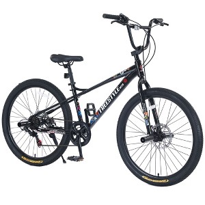 NicBex 26" Freestyle Kids Bike for Teens,7-Speed Grip Shifters,Steel Frame,Double Disc Brakes ,Freestyle MTB Bikes for Children,No Suspension - 1 of 4