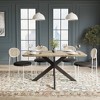 LeisureMod Ravenna 5-Piece Dining Set - 63" Rectangular MDF Top Dining Table in Maple & 4 Velvet Dining Chairs in White Steel Legs - 2 of 4