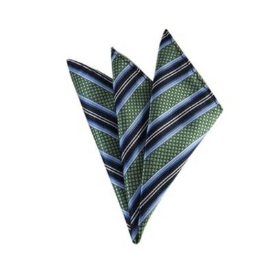 TheDapperTie - Men's Stripe Woven 10 Inch x 10 Inch Pocket Squares Handkerchief