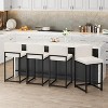 TackView Modern 2 Pcs Counter Height Bar Stools, Faux Leather Counter Stools Bar Chairs, 24.8" Bar Stools for Kitchen Island - 3 of 4