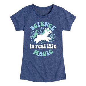 Girls' - Instant Message - Science Is Real Life Magic Fitted Short Sleeve Graphic T-Shirt - 1 of 4