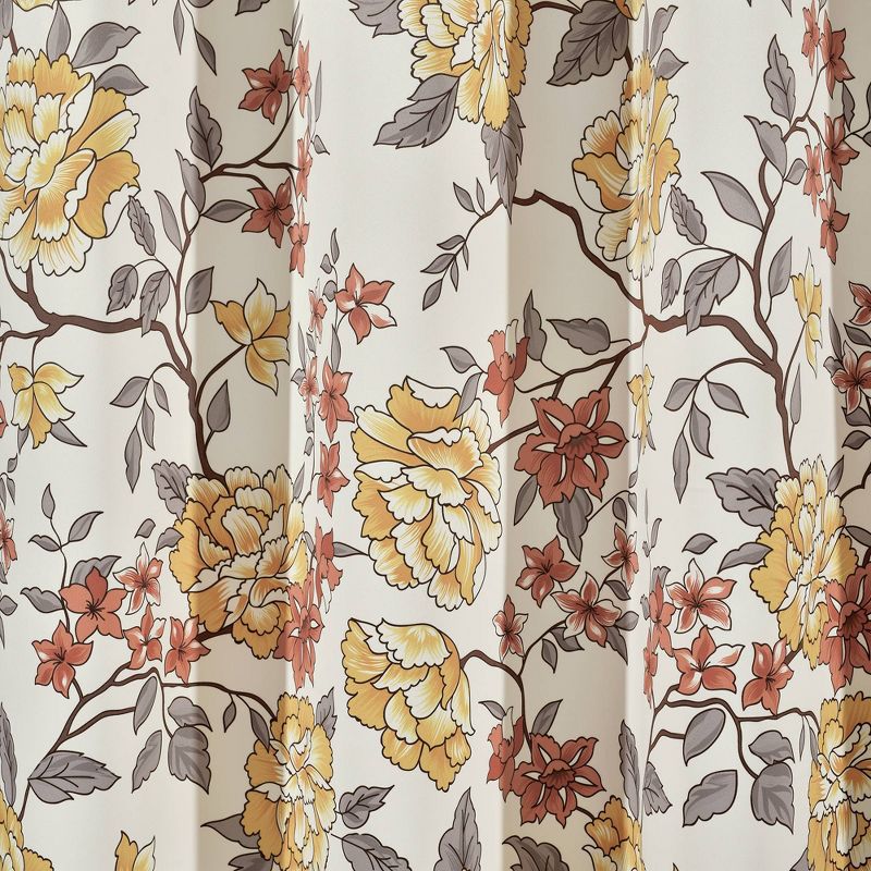 Set of 2 (84"x52") Ivana Floral Light Filtering Window Curtain Panels - Lush Décor, 4 of 7