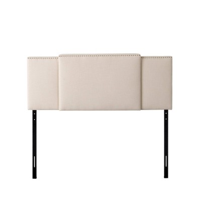 Corliving Full-King Expandable Upholstered Headboard Cream: Upholstered, Adjustable, Metal & Wood Composite