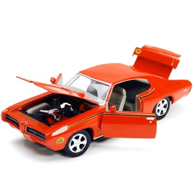 1969 Pontiac Gto Judge Orange With Stripes 1/24 Diecast Model Car 