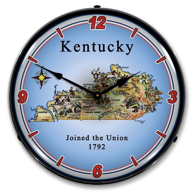 Collectable Sign & Clock | State of Kentucky LED Wall Clock Retro/Vintage, Lighted