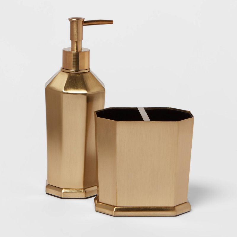 Solid Toothbrush Holder Faceted Gold - Threshold&#8482;, 4 of 5