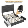 Bed Frame, Platform Bed Frame, Fabric Upholstered with 4 Storage Drawers, No Box Spring Needed, Wooden Slats Support - 4 of 4
