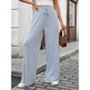 Womens Ribbed Wide Leg Lounge Pants with Pockets Casual Relaxed Comfy Loose Soft Knit Pajama Pants with Drawstring - 3 of 4