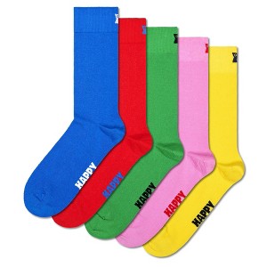 Happy Socks Adult Men and Women Crew Solid Color Socks in sustainable materials - Pair of socks in different size and colors - 1 of 4