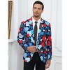Men's Printed Blazer Casual Slim Fit One Button Sports Coat Festival Party Jacket - 2 of 4