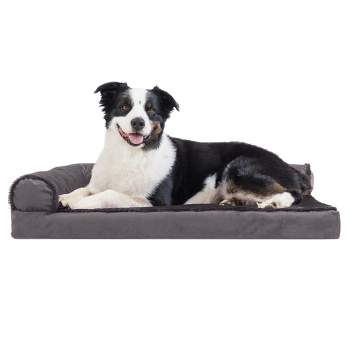 FurHaven Plush & Velvet Deluxe Chaise Lounge Memory Foam Sofa-Style Dog Bed