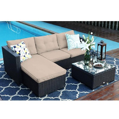 3pc Outdoor Wicker Rattan Furniture Set - Captiva Designs