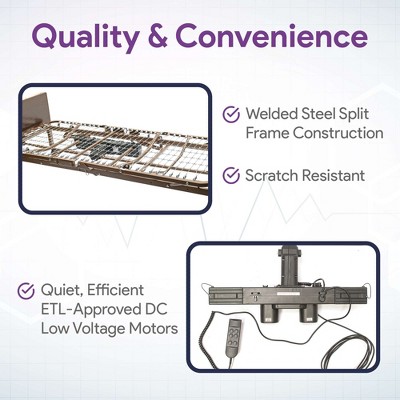 ProHeal Semi-Electric Adjustable Homecare Bed with Full Rails