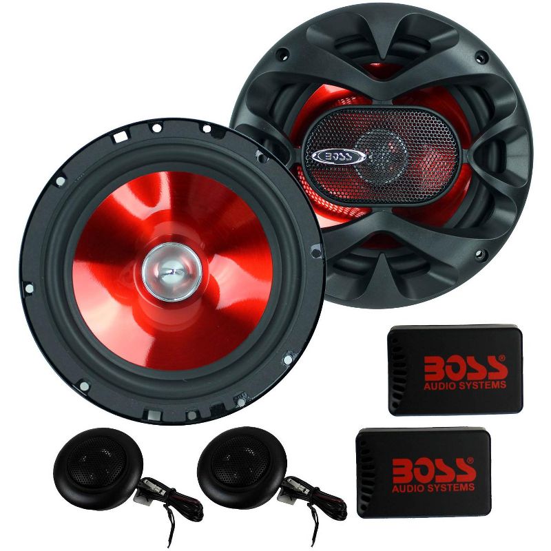 2) BOSS CH6CK 6.5" 350W Car 2 Way Component Car Audio Speakers System Red Stereo, 1 of 7