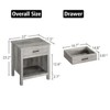 Aptliton Rustic Bedside Table Narrow Wood Cabinet with Drawer and Open Shelf Storage for Bedrooms Living Rooms Grey, 1PCS - 3 of 4