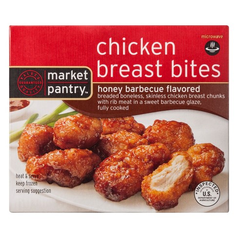 Honey Barbecue Frozen Chicken Breast Bites 10oz Market Pantry