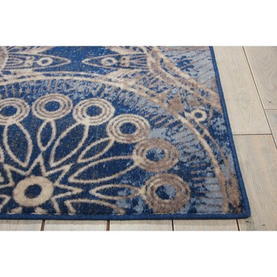 Skyburst Indigo and White Synthetic 5'3" x 7'5" Area Rug