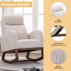 CAVINAS Linen Fabric Glider Rocking Chair with High Backrest,Modern Upholstered Rocking Chairs,Nursery Accent Chair for Bedroom - 4 of 4