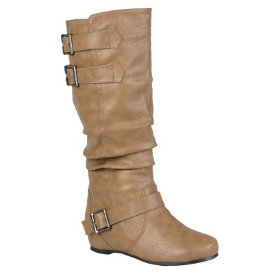 Journee Collection Womens Tiffany Hidden Wedge Mid Calf Boots Taupe 10 ...