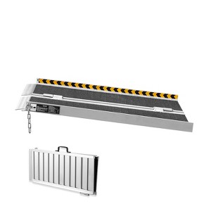 VEVOR Portable Wheelchair Ramp, 3 ft 800 lbs Capacity, Non-Slip Aluminum Folding Threshold Ramp, Foldable Mobility Scooter Ramp Wheel Chair Ramp - 1 of 4