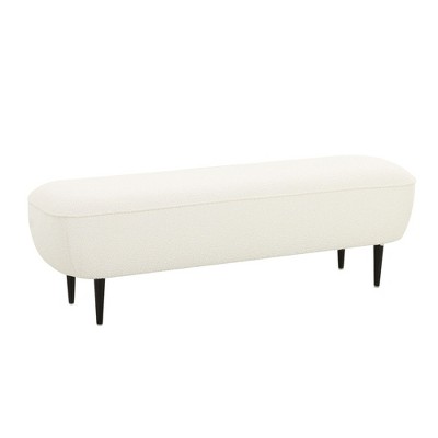 TOV Furniture Denise Boucle Bench in Cream