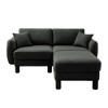 Boucle 2-Seater Loveseat L-Shaped Sectional Sofa with Shell Armrests & Ottoman - 4 of 4