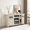 Vynxaria 60" White Farmhouse TV Center with Barn Doors and Ample Storage - 3 of 4