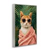 Stupell Industries Cozy Cat and Tropical Plants Framed Giclee Art - 2 of 4