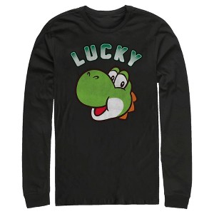 Men's Nintendo Super Mario St. Patrick's Day Lucky Yoshi Long Sleeve Shirt - 1 of 4
