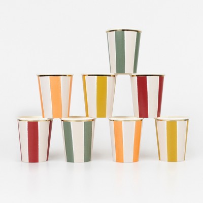 Meri Meri Fall Stripe Cups (Pack of 8)