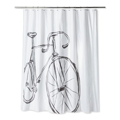 Bicycle Shower Curtain Sleek Gray, Room Essentials Shower Curtain