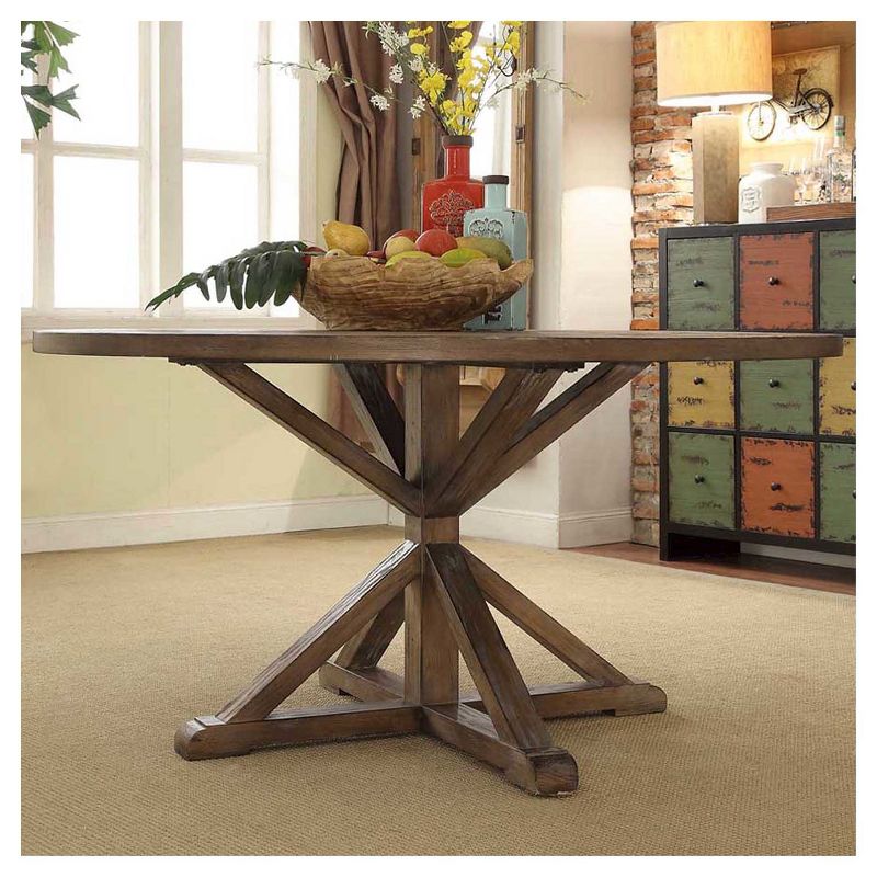 Sierra Round Dining Table Wood Brown - Inspire Q, 6 of 10