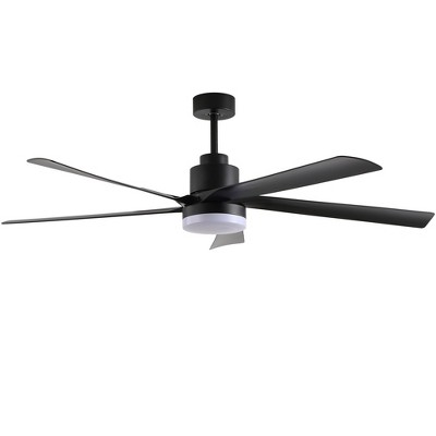 ONWITH Black 65 In. indoor Ceiling Fan with Light, 5-Blade Dimmable LED Ceiling Fan with Remote Control