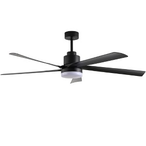 ONWITH Black 65 In. indoor Ceiling Fan with Light, 5-Blade Dimmable LED Ceiling Fan with Remote Control - 1 of 4