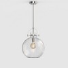 DORESshop 14 in. 1-Light Modern Brushed Nickel Globe Pendant Light with Clear Glass Shade for Kitchen, Dining, or Foyer Spaces - 2 of 4