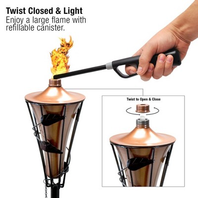 Copper Finish Outdoor Metal Tiki Torches with Fiberglass Wick