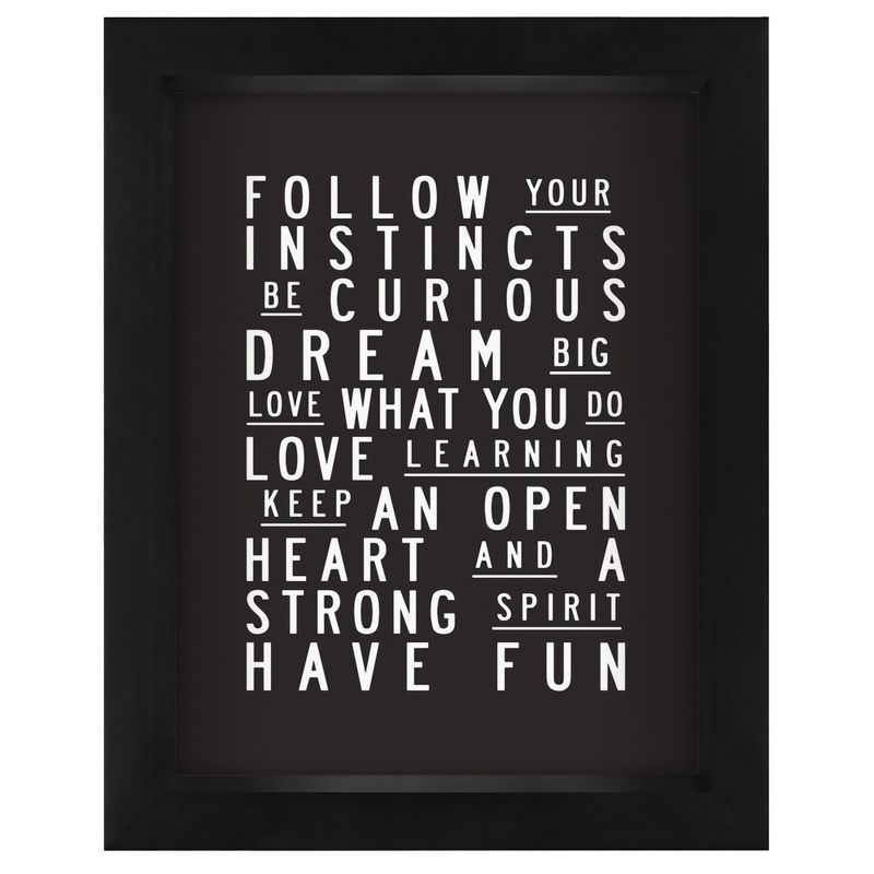 Americanflat Minimalist Motivational Follow Your Instincts' By Motivated Type Shadow Box Framed Wall Art Home Decor, 1 of 10