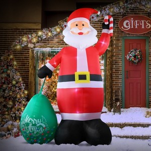 14 FT Christmas Inflatable Decoration Inflatable Santa Claus with Large Gift Bag Blow Up Yard Decorations for Holiday Party Front Yard Lawn Garden - 1 of 4