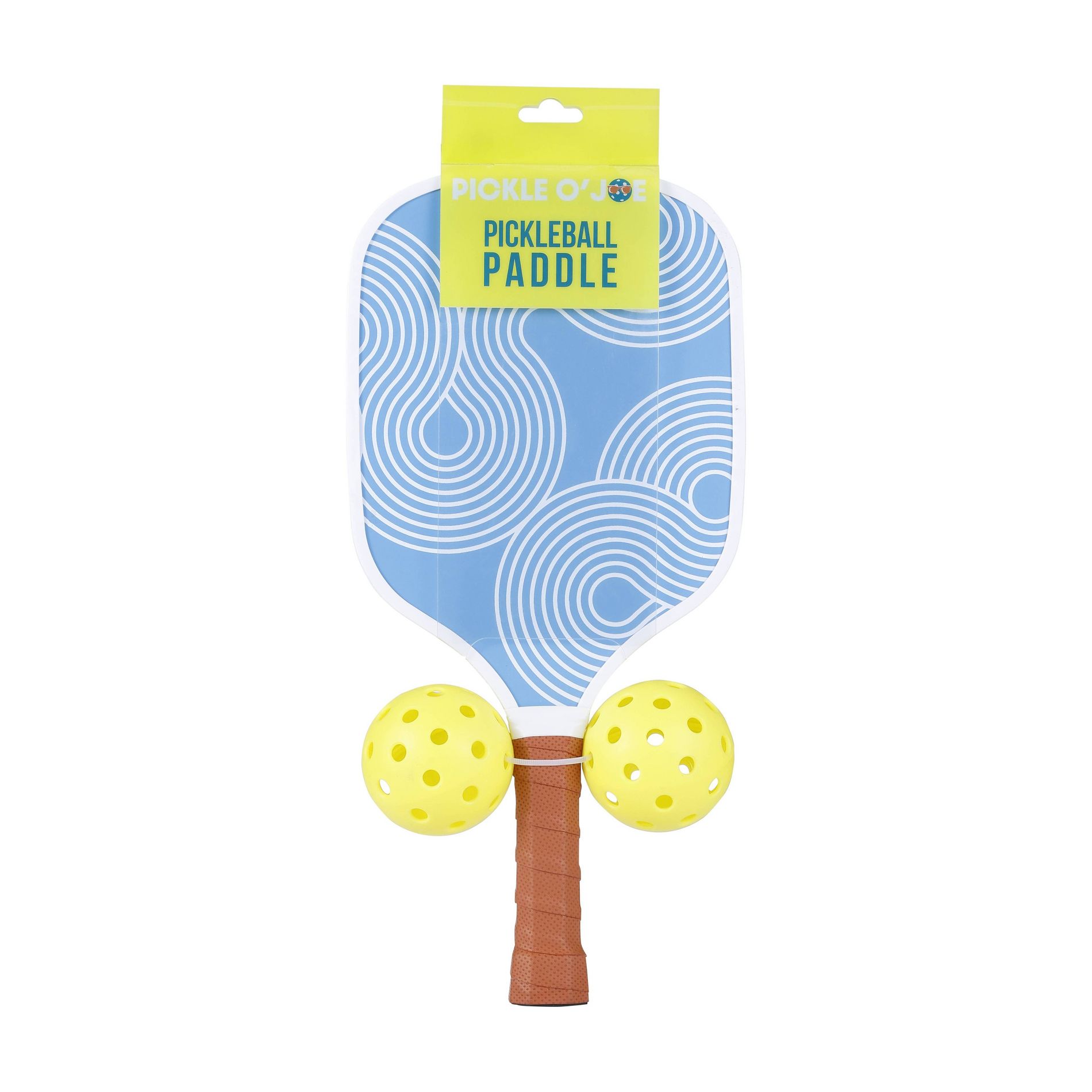 Pickle O'Joe 15.7'' Paddle and Ball Set Traditional Pickleball Paddles - Blue Swirl