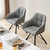 Hyleory Vintage Leather Dining Chairs Set of 2, Swivel Counter Stools for Kitchen Island, 360° Rotating Bar Height Chairs with Padded Seat - 4 of 4