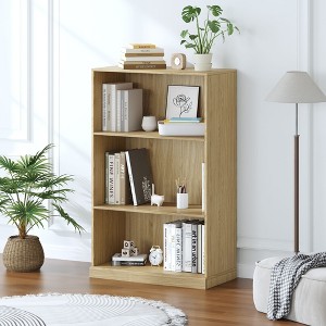 48.5" Black Practical Wood Grain Decorative Storage Cabinet Without Doors, With 4 Shelves - 1 of 4