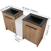 SEVOBAL Bathroom Vanities 60 Inch Freestanding Vanity with Black Ceramic Sink Soft Closing Door for Bathroom, Brown, 59.8"*18.31"*34.25" - 3 of 4